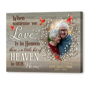 Custom Memorial Photo Gift, Sympathy Gift Ideas, There's a Little Bit Of Heaven in Our Home