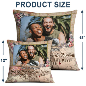 Custom Photo Together Since Husband Wife - Couple Gift - Personalized Custom Pillow