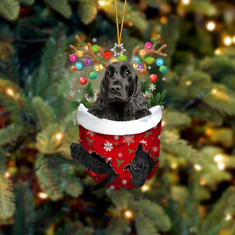 English Cocker Spaniel 1 In Snow Pocket Christmas Ornament