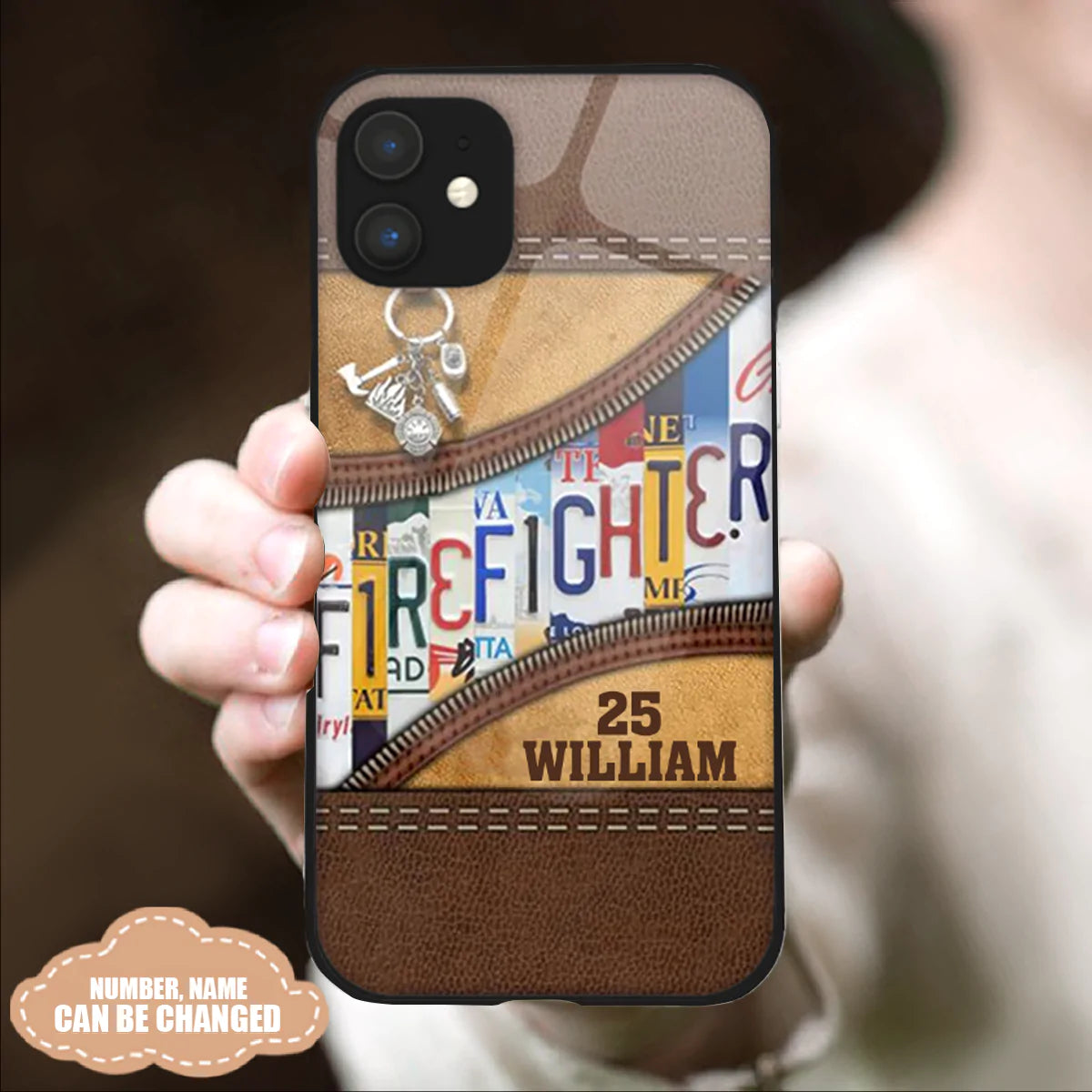 Firefighter Personalized Glass Phone Case laihair