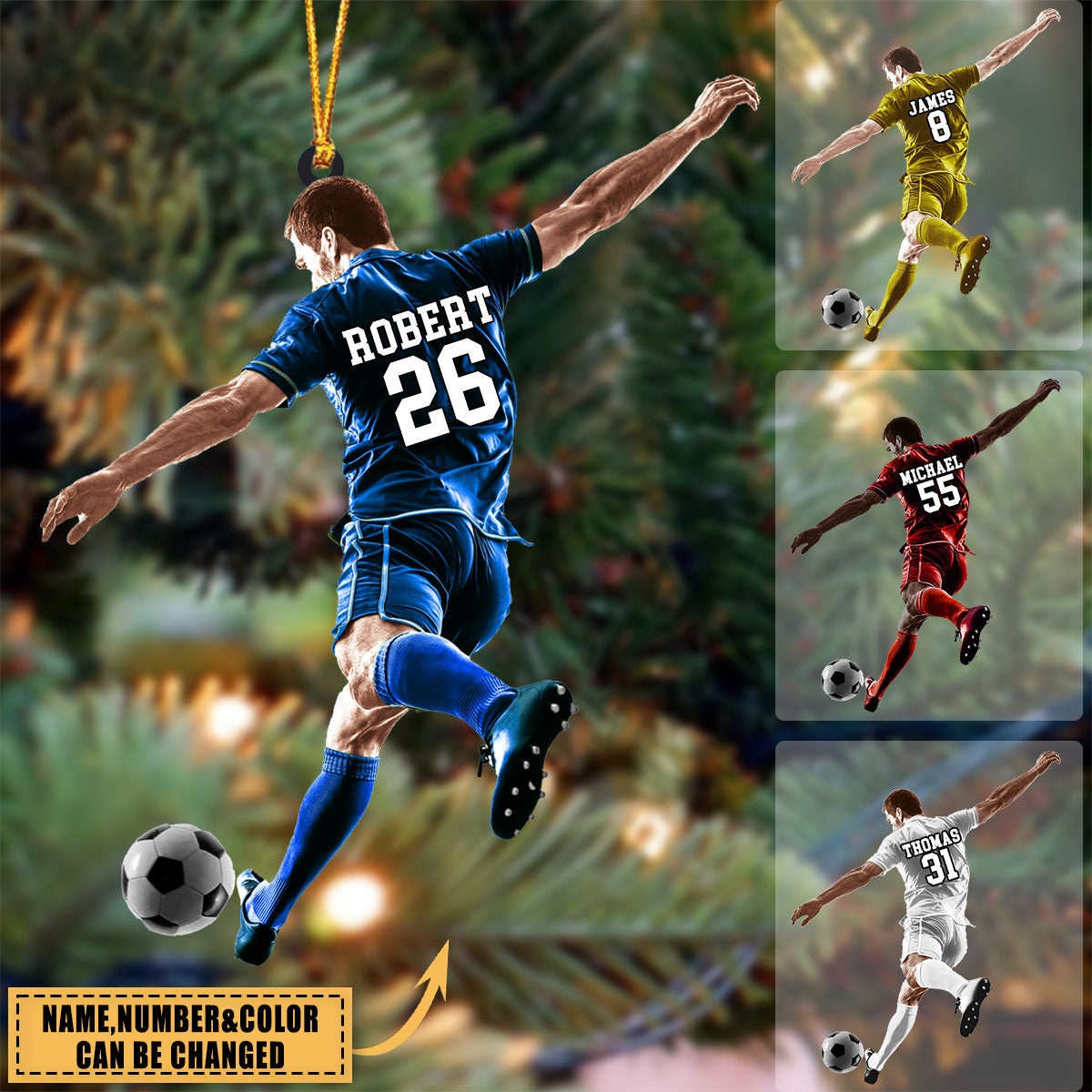 Personalized Soccer Jersey Christmas Ornaments