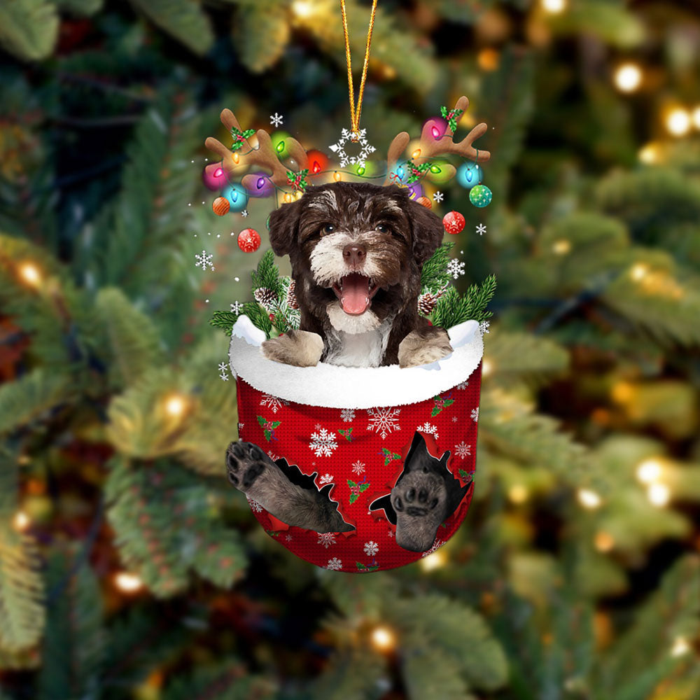 Havanese 2 In Snow Pocket Christmas Ornament