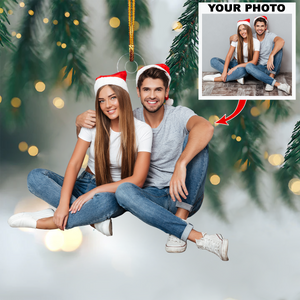 Personalized Couple Upload Photo Christmas Ornament